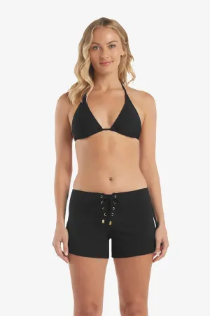 4 Lace-Up Board Short  |  Black