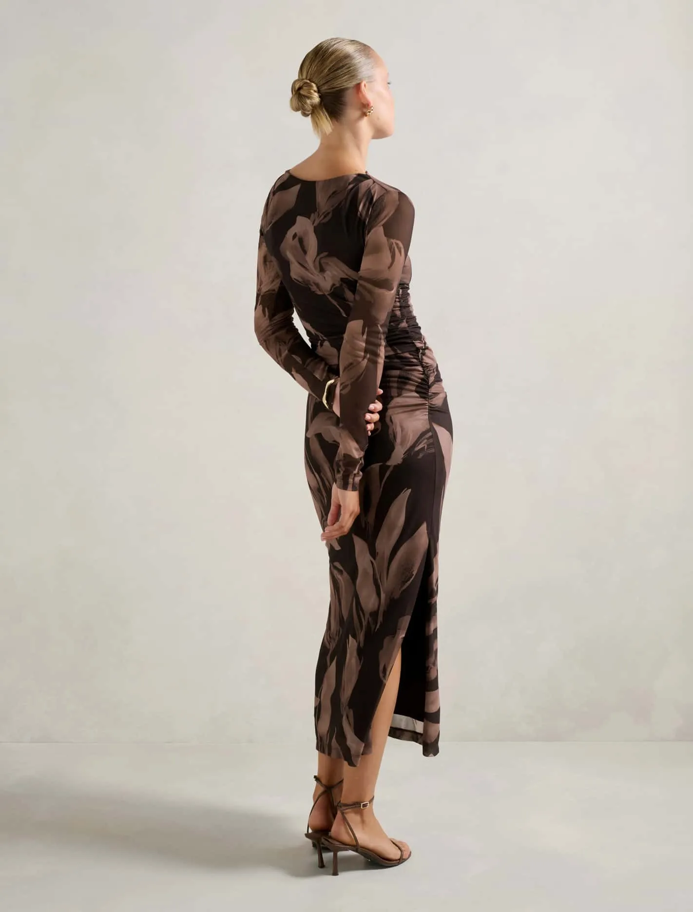 Alannah Mesh Long Sleeve Midi Dress