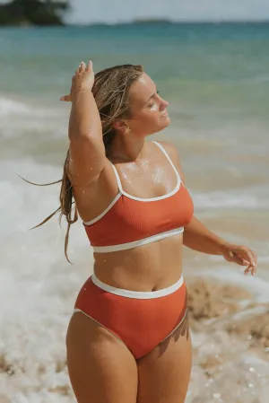 Coral High-Waisted Bottoms