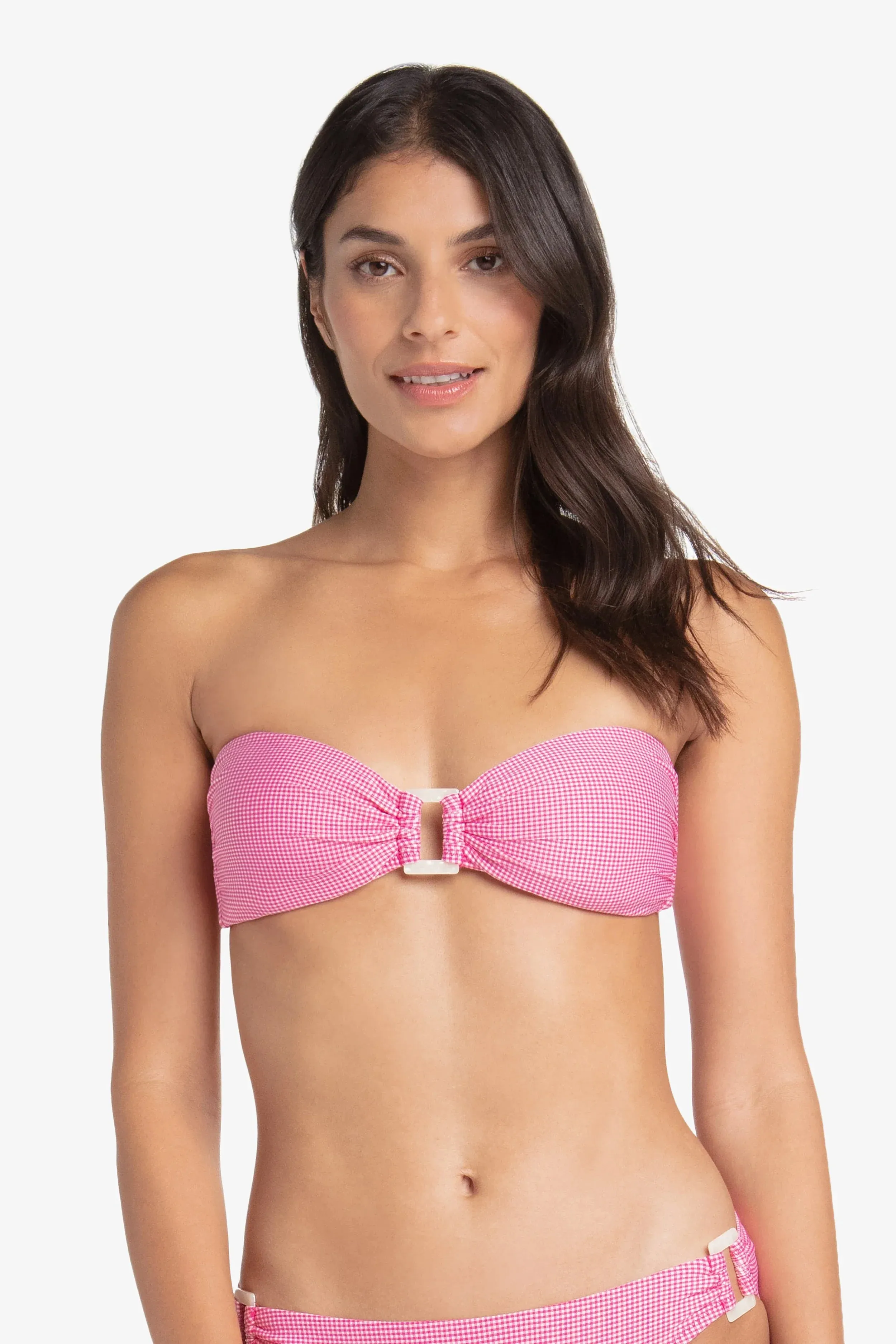 Hook Back Shell Bandeau  |  Pink Gingham