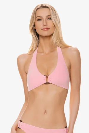 Tortoise Halter  |  Jacquard Textured Shell Pink